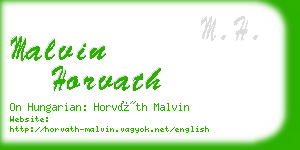 malvin horvath business card